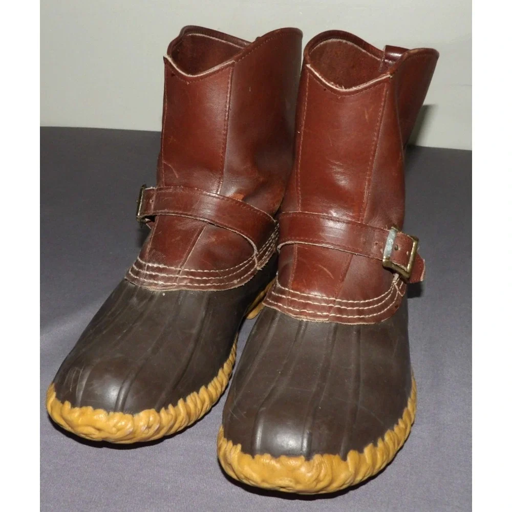 L.L. Bean Vintage Brown Buckle MAINE Hunting Show Duck Boots Men's 10M